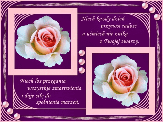 Kartka z życzeniami i kwiatami na urodziny